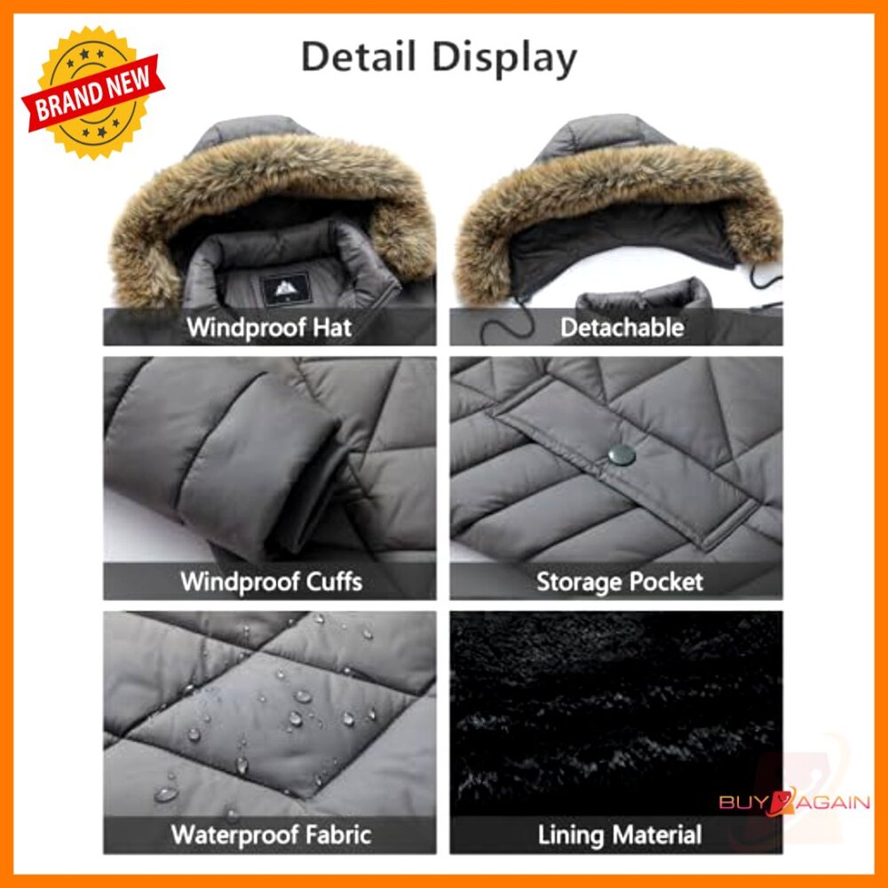 Long Winter Down Jacket Fleece Lined Waterproof W… - image 4